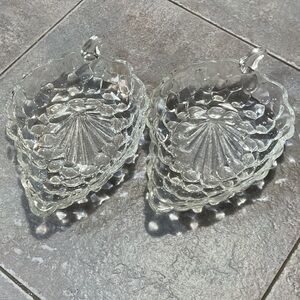 Anchor Hocking Clear Glass Leaf Dishes